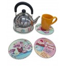POSAPAVA CERAMICA Y CORCHO  REDONDO 16 CM 