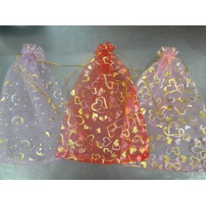 BOLSA ORGANZA 28X19 CON STAMPING DORADO