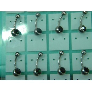 PIERCING ACERO STRASS VERDE ESMERALDA