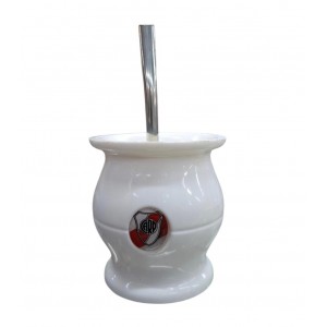 MATE FUTBOL RIVER  CON BOMBILLA