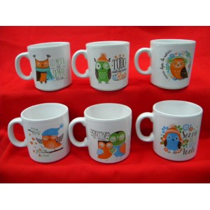 TAZA MUG BUHOS CERAMICA 