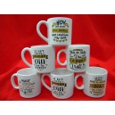 TAZA MUG FRASES DORADAS CERAMICA