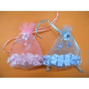 BOLSITA DE ORGANZA  CON BASE OVALADA TRANSP