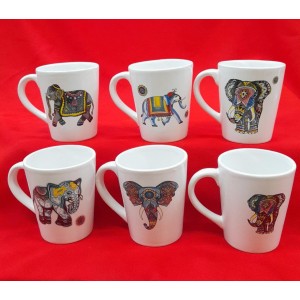 TAZA CONICA CERAMICA ELEFANTES DE LA FORTUNA