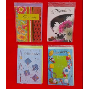 TARJETA TRIPLE CON SOBRE FELICIDADES