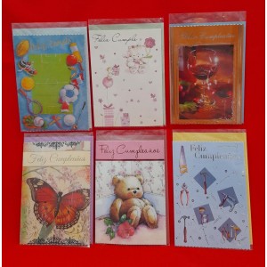 TARJETA TRIPLE CON SOBRE FELIZ CUMPLEA&Ntilde;OS