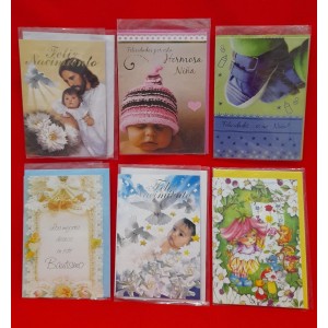 TARJETA TRIPLE CON SOBRE NACIMIENTO