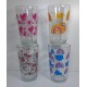 VASO VIDRIO DECORADO ARCO IRIS-CORAZONES