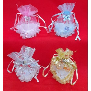 BOLSITA ORGANZA BASE CORAZON C/DIGE Y APLIQUE