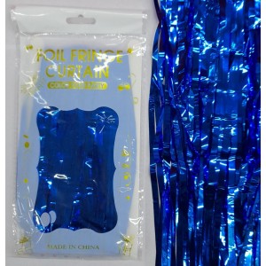 CORTINA 1X2 MT TIRA METALIZADA AZUL