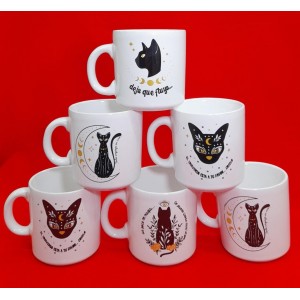 TAZA MUG GATO MISTICO CON FRASES