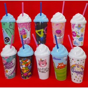 VASO PLASTICO INFANTIL 400CC TAPA HELADO