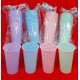  SET X 10 VASOS GEO COLOR PASTEL 500CC