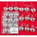 BOLAS NAVIDE&Ntilde;AS X 12 N&deg;3 CM PLATA EN CAJA PVC
