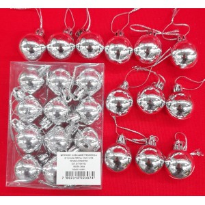 BOLAS NAVIDE&Ntilde;AS X 12 N&deg;3 CM PLATA EN CAJA PVC