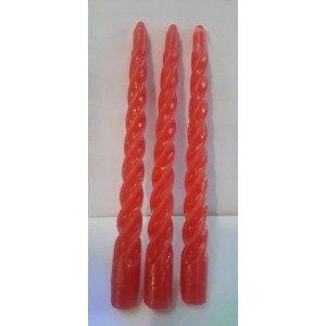 VELAS TORNEADAS 20 CM  ROJAS