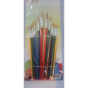 PINCELES PUNTA FINA X 12 MANGO COLOR
