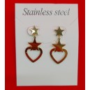 ARO ACERO DORADO ESTRELLA C/CORAZON