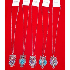 COLGANTE CADENA CON DIGE BUHO CON APLIQUE