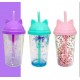  VASO C/GLITTERS 350CC T/OREJITAS Y SORBETE