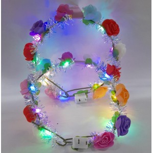 CORONA LUZ LED FLORES GOMA EVA