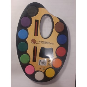ACUARELA 12 COLORES CON PINCEL
