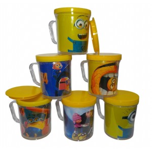 TAZA ACRILICA CON TAPA MI VILLANO FAVORITO