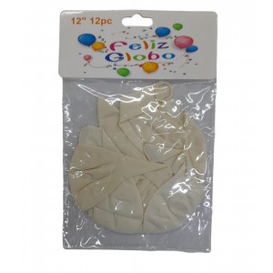 GLOBOS 12" X 12U BLANCOS