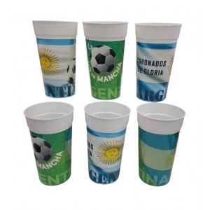 VASO PLASTICO ARGENTINA 17 CM 