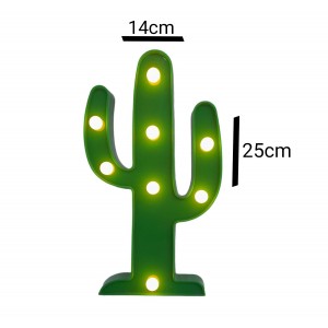 FIGURA CON LUZ A PILA  CACTUS 25 CM