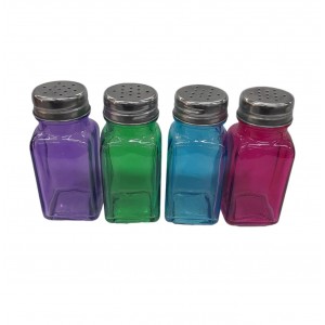 SALERO VIDRIO COLOR 9 CM CON TAPA METAL