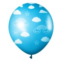 GLOBOS 12" X 8U CELESTES CON NUBES