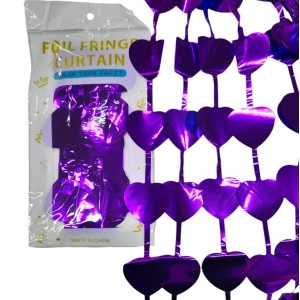 CORTINA CORAZON 1X2 MTS VIOLETA