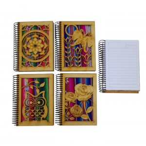 LIBRETA TAPA MADERA TROQUELADA 15X11