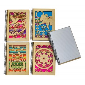 LIBRETA TAPA MADERA TROQUEL&Ntilde;ADA 21X15