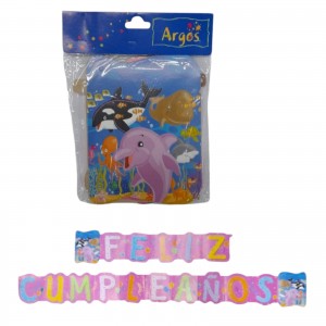 CARTEL FELIZ CUMPLEA&Ntilde;OS FONDO DEL MAR