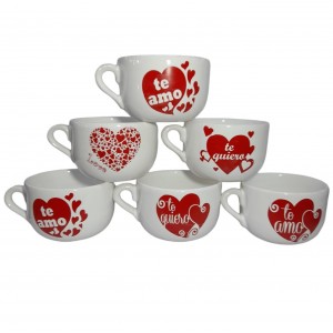 TAZON CERAMICA CORAZONES TE QUIERO-TE AMO