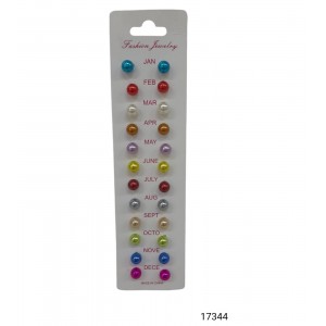 AROS PERLAS COLOR N&deg;2 MED. X 12 PARES