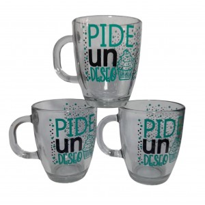 TAZA DE VIDRIO " PIDE UN DESEO"