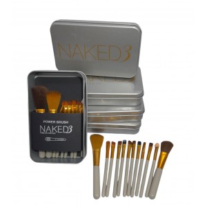 SET DE PINCELES MAQUILLAJE X7 EN ESTUCHE METAL