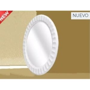 ESPEJO OVALADO 21 CM MARCO BLANCO PVC