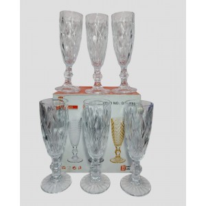 COPAS X 6U VIDRIO GRUESO LABRADO ESPUMANTES