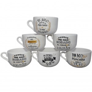 TAZON CERAMICA AMOR FRASES DORADAS