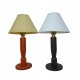 VELADOR MADERA TORNEADO 40 CM CON TULIPA