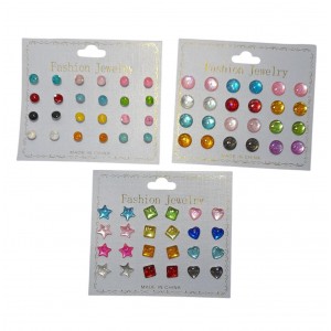 SET DE AROS X12 APLIQUE GEMAS COLOR