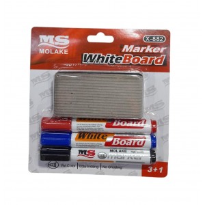 MARCADORES X 3 + BORRADOR PARA PIZARRA