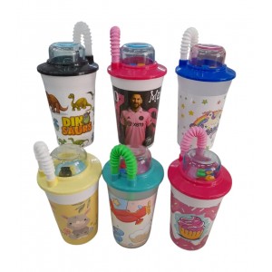 VASO INFANTIL 400CC TAPA COMODIN Y SORBETE