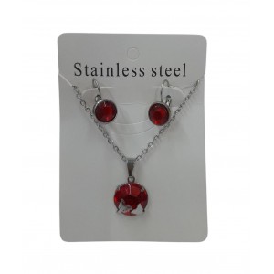 CONJUNTO ACERO CON APLIQUE ARO Y COLGANTE