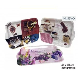 BANDEJA 30X40 PLASTICA DECORADA