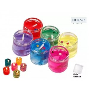 VELA GEL 3 CM X 6 CM EN CAJA TRANSPARENTE